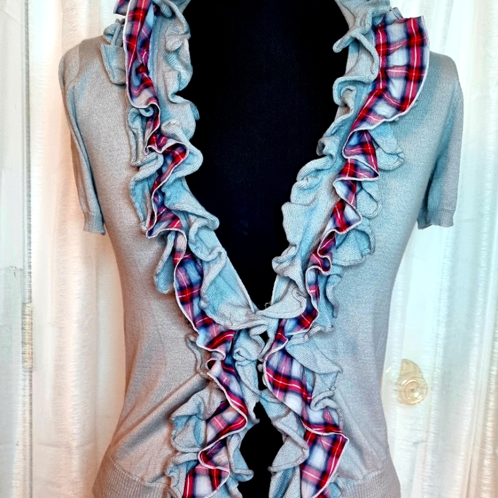 Closet Romantic Boutique Cardigan 100% Pima Cotton Clasp & Tie Closure Size S